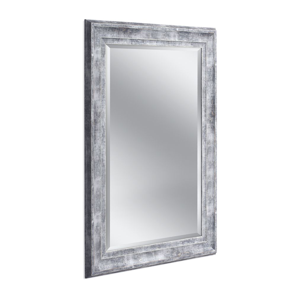 Deco Mirror 31 in. x 43 in. Farmhouse Gray Wall Mirror The Home Depot