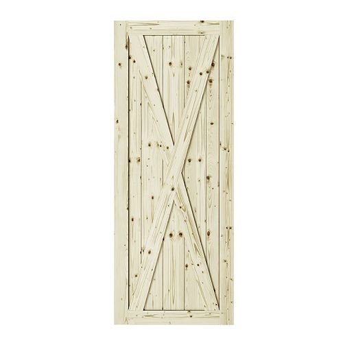 TRUporte 42 inch x 84 inch Silver Oak K Design Rustic PreDrilled Barn