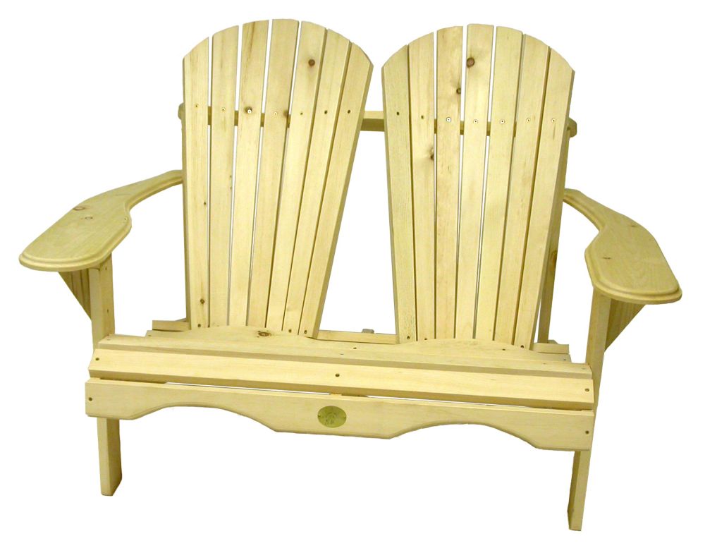 The Bear Chair Cedar Outdoor Adirondack Loveseat The Home Depot