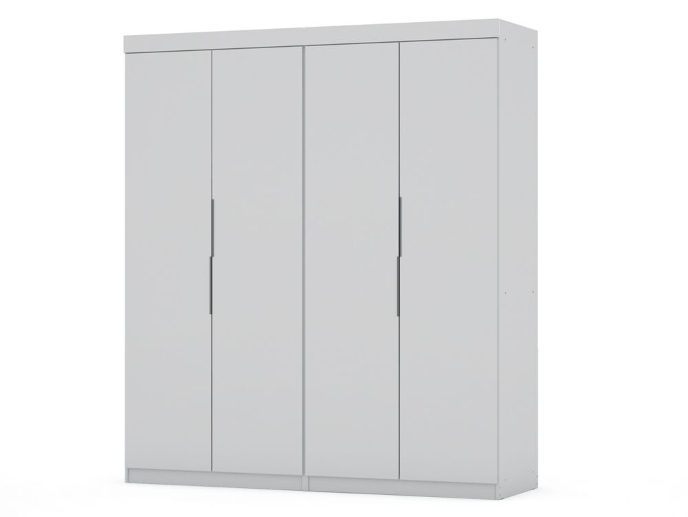 Manhattan Comfort Mulberry 2.0 Wardrobe Closet Set of 2 in White The