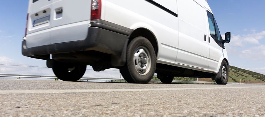 White vehicle on the road