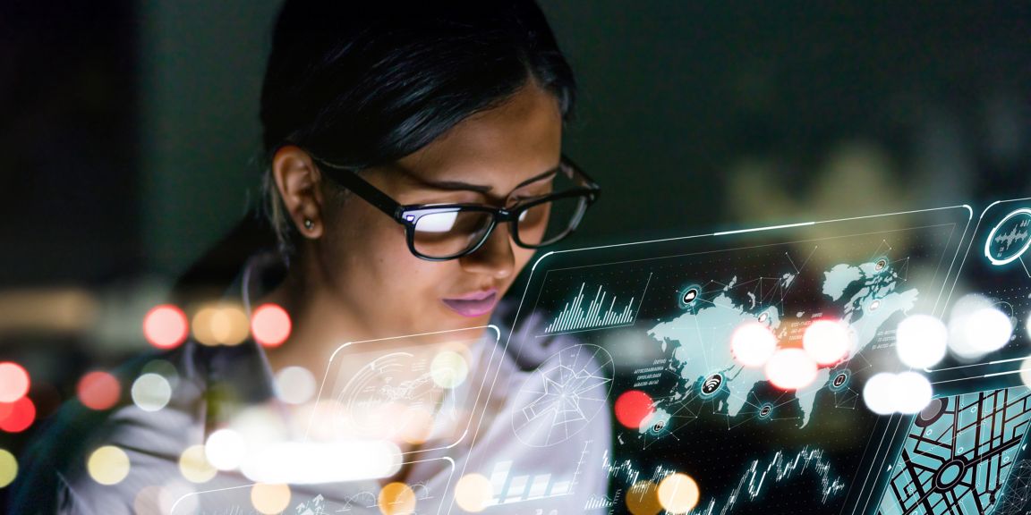 woman analyzing data 