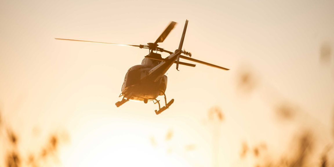 Helicopter at sunset