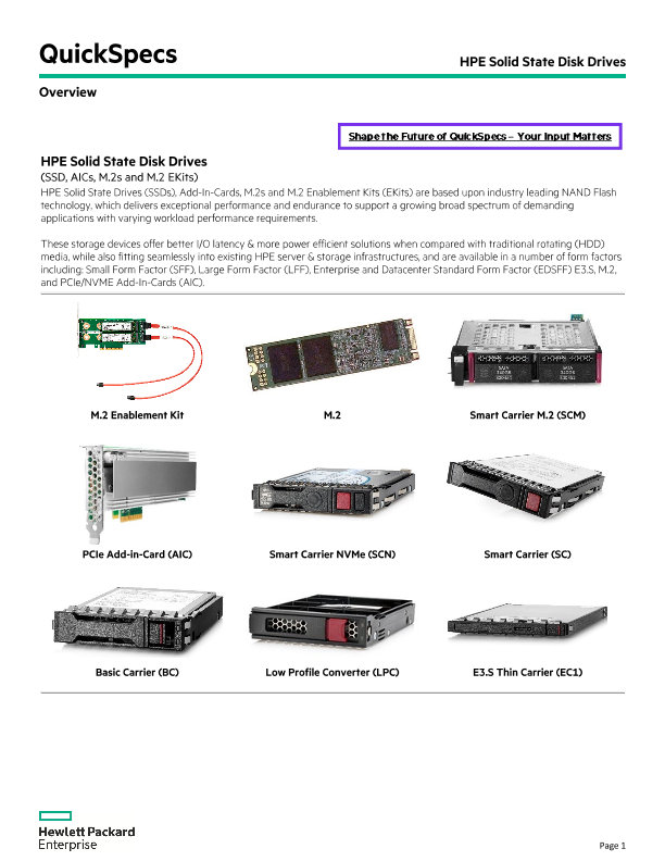 Hpe Solid State Disk Drives