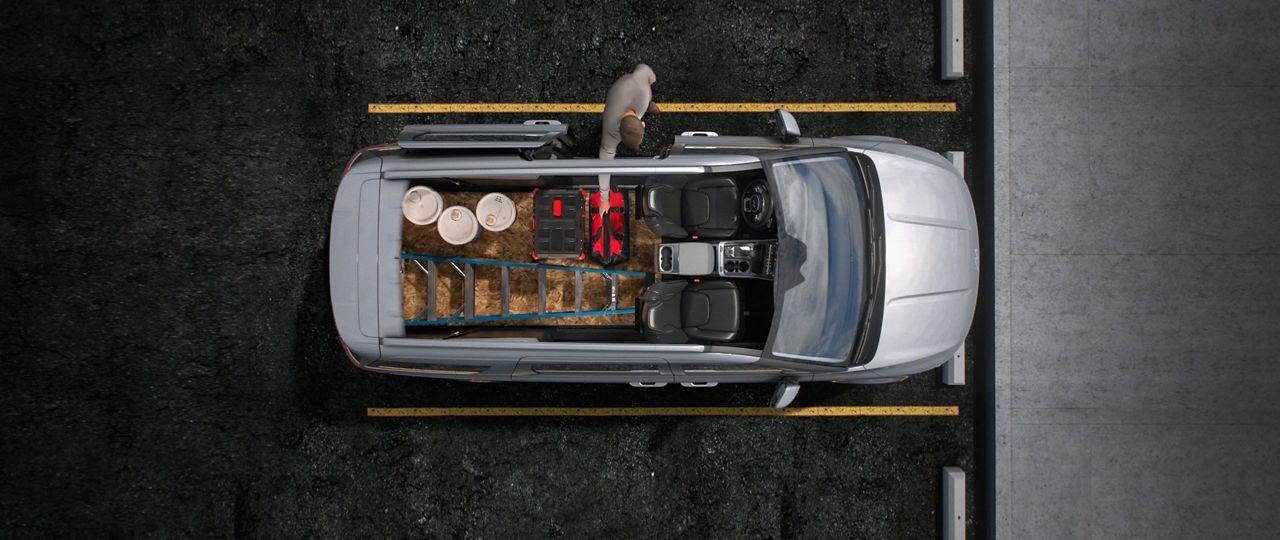 2024 Kia Carnival Utilizing Removable Second And Third Row Seats For Extended Cargo Room Top-View