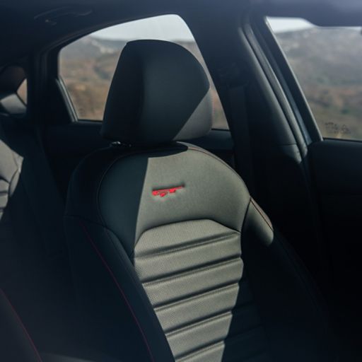 2024 Kia Forte GT seats with heating and ventilation, interior close-up