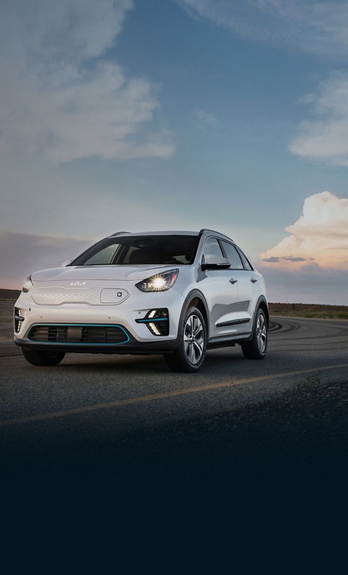 2022 Kia Niro EV Driving On An Open Road Three-Quarter View