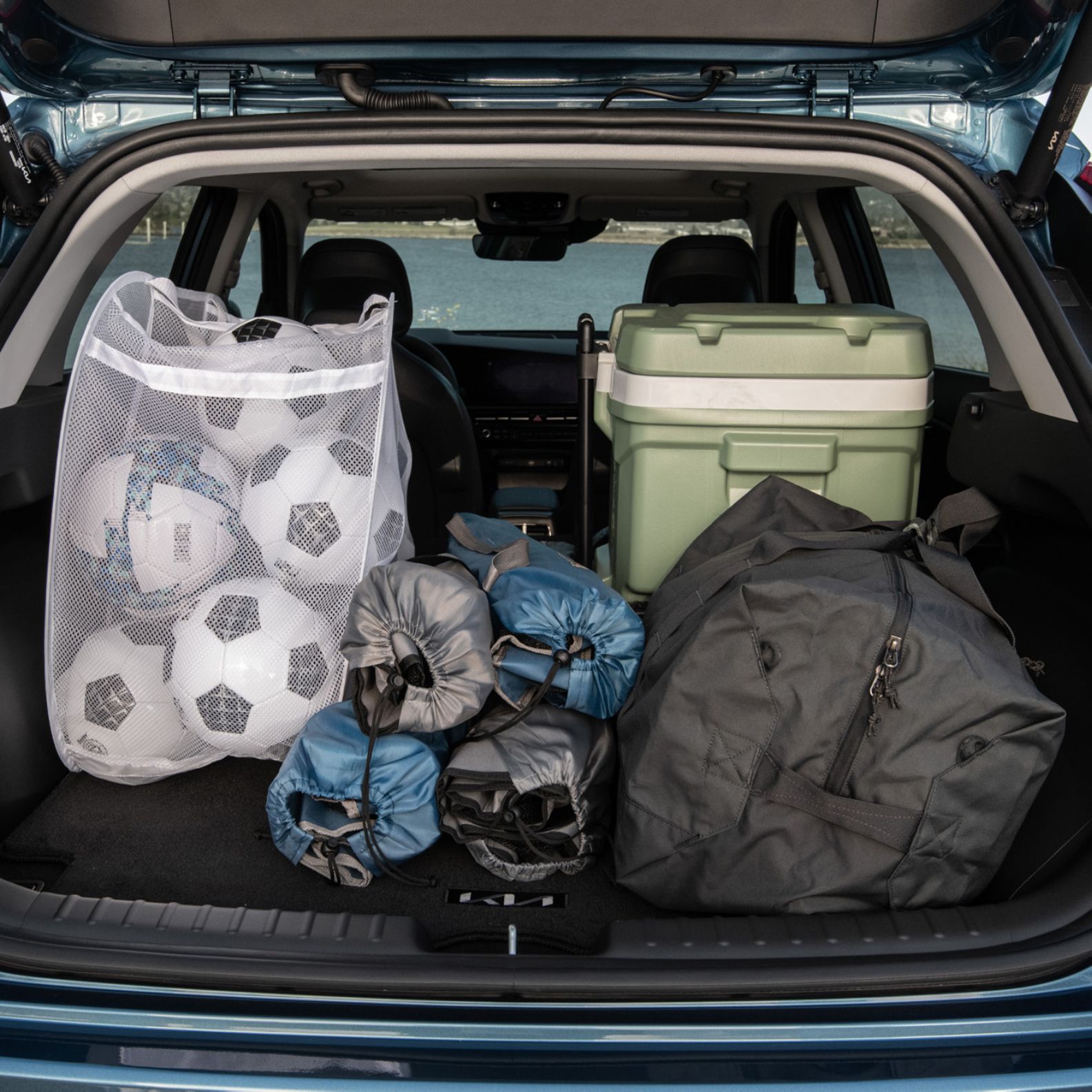 2024 Kia Niro Plug-In Hybrid Ample Cargo Space Packed With Camping Equipment Close-Up