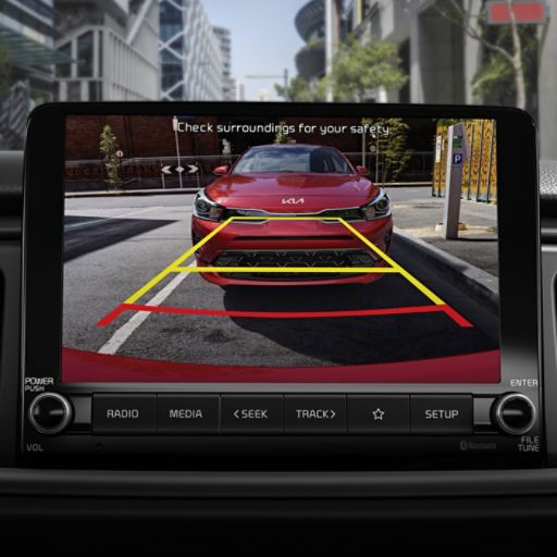 Infotainment monitor with rear-camera display in 2023 Rio 5-Door