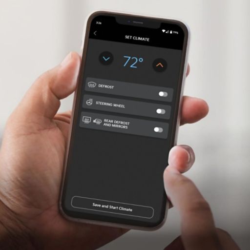 Smartphone displaying climate control connectivity features for 2023 Rio 5-Door