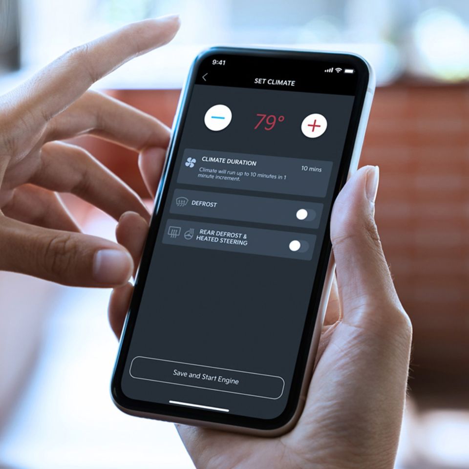 Remote Climate Control being used on a phone