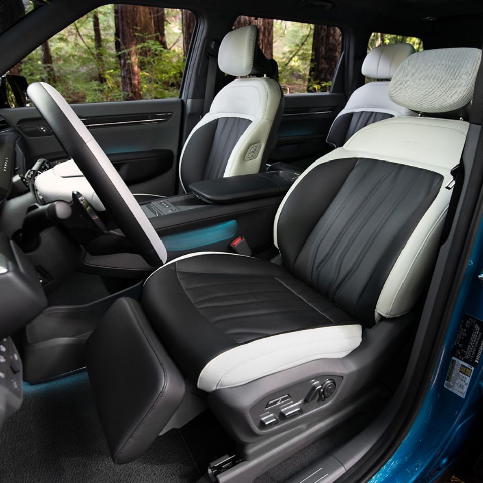 Kia first and second row interior lounge seats