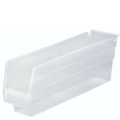 Quantum Clearview Shelf Bins   11 5/8 X2 3/4 X4   Clear   Lot of 36