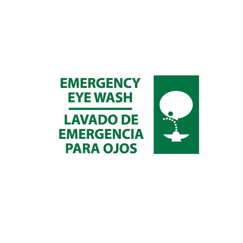 Nmc Osha Compliant Bilingual Emergency Sign   18X10   Emergency Eye Wash