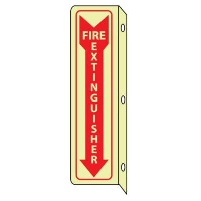 Nmc Flange Signs   4X18   Fire Extinguisher (Glow In The Dark)