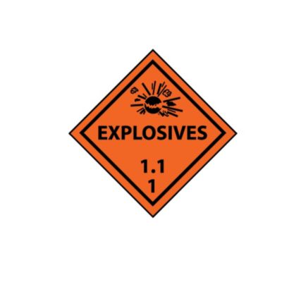 Nmc Rigid Plastic Dot Vehicle Placards   10 3/4 X10 3/4   Explosive 1.11