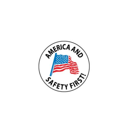 Nmc Patriotic Hard Hat Emblem   America And Safety First   2 dia.