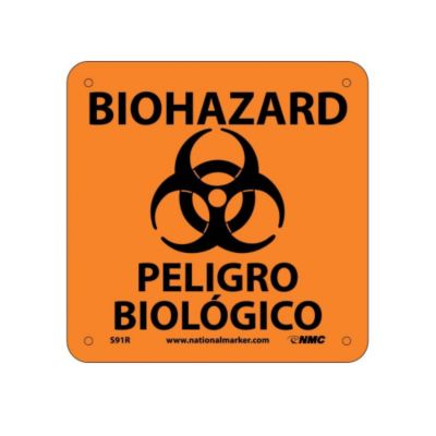 Nmc Biohazard Warning Signs   7X7   Biohazard (Bilingual)