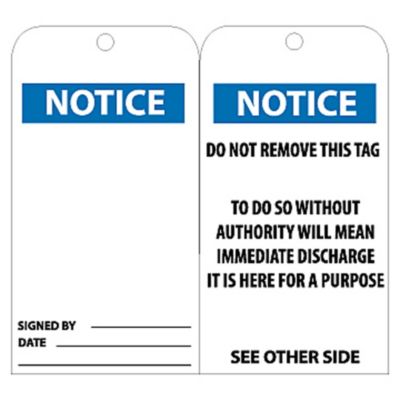 Nmc Tags   Notice   Notice   White