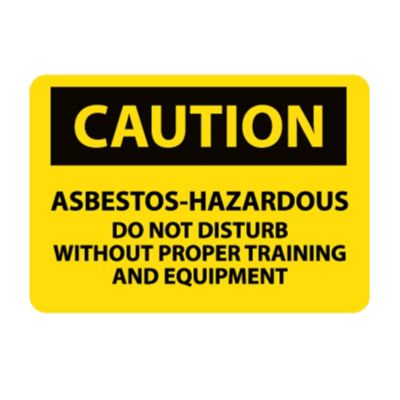 Nmc Osha Compliant Vinyl Caution Signs   14X10   Caution Asbestos Hazardous Do Not Disturb Without Proper Training And Equipment