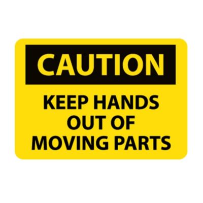 Nmc Osha Compliant Vinyl Caution Signs   14X10   Caution Keep Hands Out Of Moving Parts