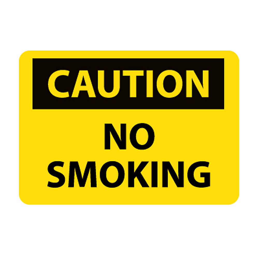 Nmc Osha Compliant Vinyl Caution Signs   14X10   Caution No Smoking