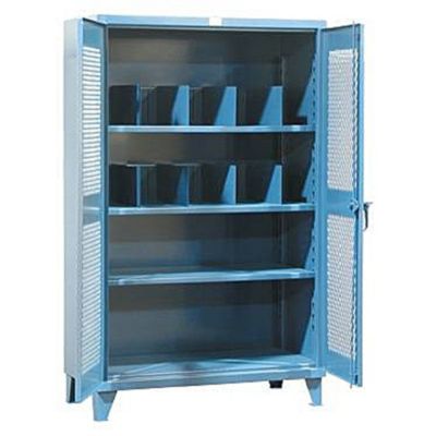 Strong Hold Ventilated Divider Cabinet   48Wx24Dx78H   Blue   Blue