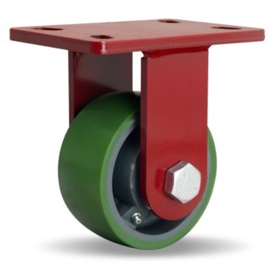 Hamilton Forgemaster Casters   5Dia.X2.5W Polyurethane Wheel   1 Straight Roller Bearing   Rigid   Green