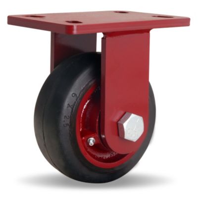 Hamilton Forgemaster Casters   6Dia.X2.5W Mold On Rubber Wheel   1 Straight Roller Bearing   Rigid