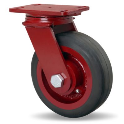 Hamilton Forgemaster Casters   8Dia.X2.5W Mold On Rubber Wheel   1 Straight Roller Bearing   Swivel