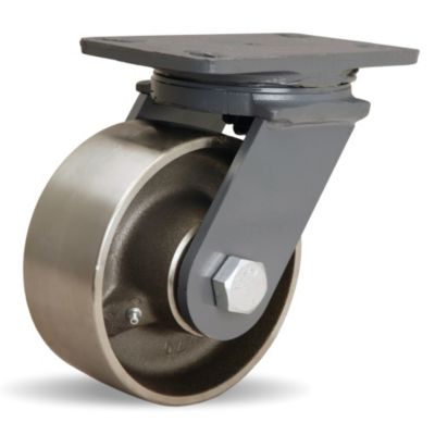 Hamilton Extended Service Casters   6Dia.X2.5W Steel Wheel   1 Straight Roller Bearing   Swivel