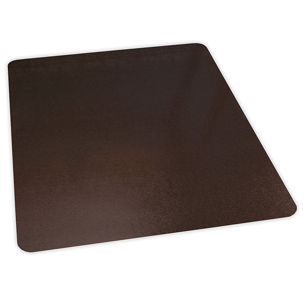 Aleco Design Series Chair Mat   53X45   With Anchorbar Cleats For Carpeted Floors   Laminate Bronze   48x36