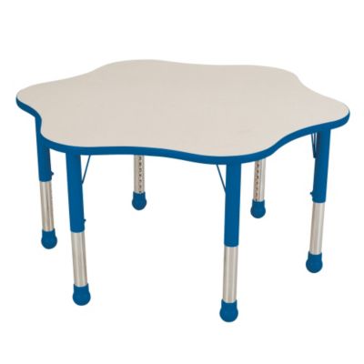 Balt Brite Kids Table   48X48   Flower Table   Blue