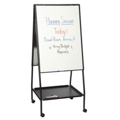 Balt Wheasel Double Sided Mobile Dry Erase Board   28 3/4 X65   Porcelain