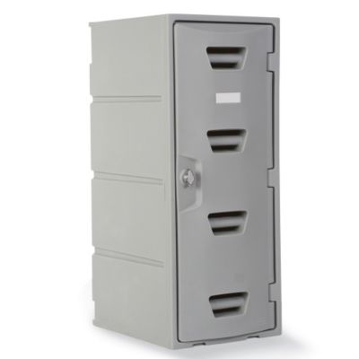 Remcon 1 Tier Rust Proof Plastic Locker   15X18x36 Opening   1 Locker Wide   With Flat Top   Gray