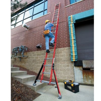 Little Giant Sumostance Extension Ladder   300 Lb. Capacity   With Cable Hooks And V Rungs