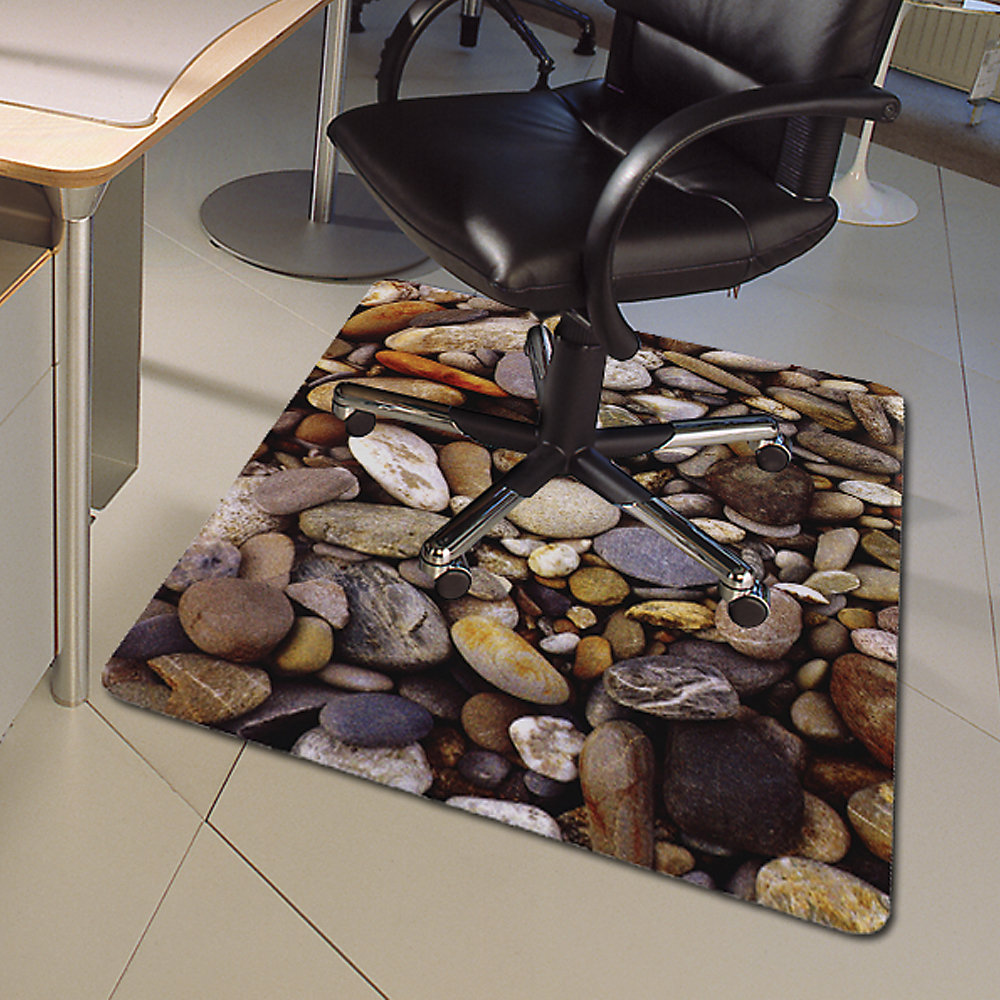 Floortex Colortex Printed Polycarbonate Chair Mat   48X36   Pebbles   48x36