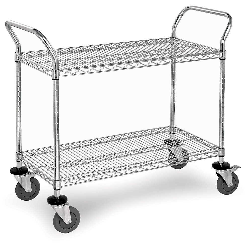 Relius Solutions Stainless Steel Wire Utility Carts   36Wx18D Shelf