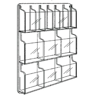 Safco Reveal Literature Rack   30X2x34 3/4   6 And 6 Pockets