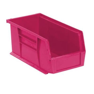 Quantum Pink Stacking Bins   5 1/2 X10 7/8 X5   Pink   Lot of 12