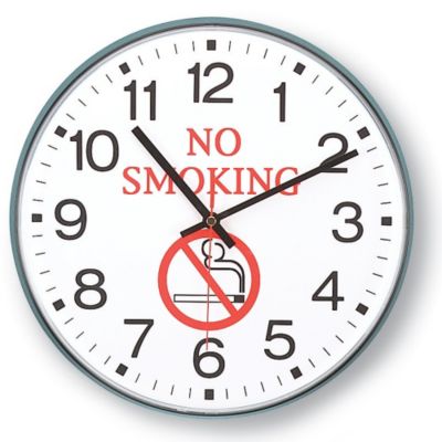Infinity/Itc Message Clock   12 Diameter   No Smoking   Black