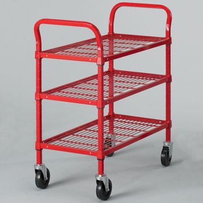 Relius Solutions Square-post Wire Shelf Trucks In Red – (4) 72″wx24″d ...