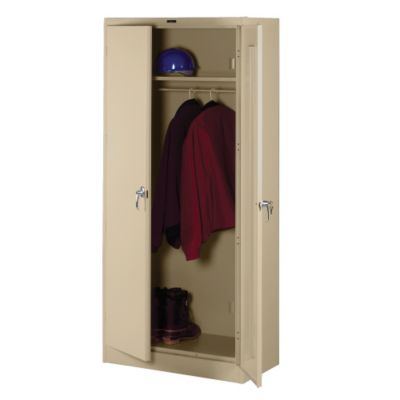 Tennsco Deluxe Wardrobe Cabinet   36Wx18Dx78   Unassembled   Putty   Putty