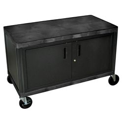 Luxor Industrial Storage Cart   48Wx24D Shelf   Black   Black  (HEW385C B)