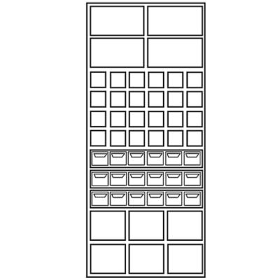 Edsal Steel Bin Shelving   36X12x85   (34) (6) 12X12x12 (4) 18X12x9 (24) 6X12x6 Bins   Gray