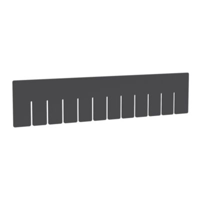 Long Dividers For Chrome Wire Shelving With Sloped Shelves   6D Boxes   Black