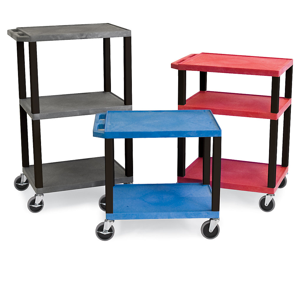 H. Wilson Tuffy Standard Utility Carts   24Wx18D Shelf   34H   Red   Red