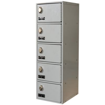 Hallowell Cell Phone And Tablet Locker   7 1/2 X11x5 1/2 Openings   1 Locker Wide   Padlock Hasp   Light Gray