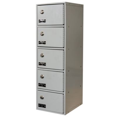 Hallowell Cell Phone And Tablet Locker   7 1/2 X11x5 1/2 Openings   1 Locker Wide   Keyed Lock   Light Gray  (UCTL192(30) 5A K PL)