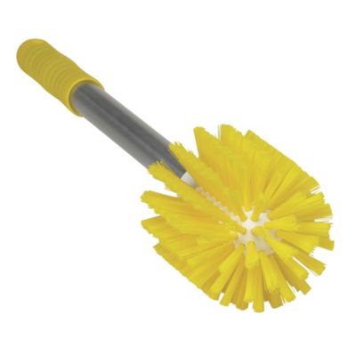 Vikan Turks Head Brush With Handle   Yellow   Yellow